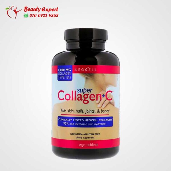 حبوب سوبر كولاجين مع فيتامين سي الامريكية | Super Collagen type 1&3