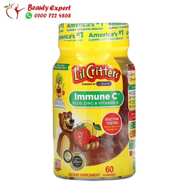 L’il critters immune c plus zinc & vitamin d  ملتي فيتامين للاطفال ليل كريترز امينو سي