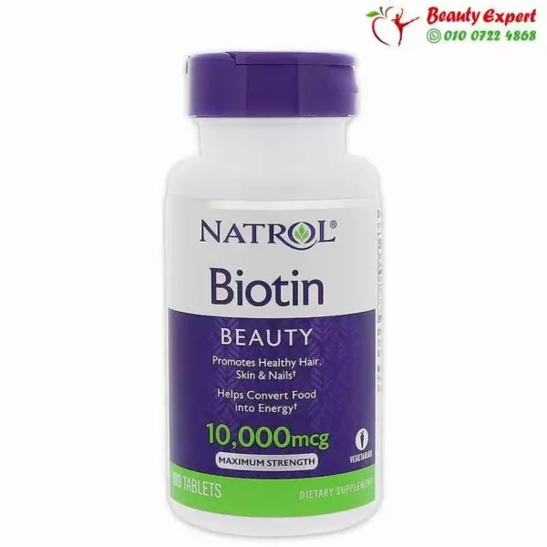 اقراص البيوتين 10000 الاماراتي لتعزيز صحة الشعر عدد 100 كبسولة – Natrol Biotin