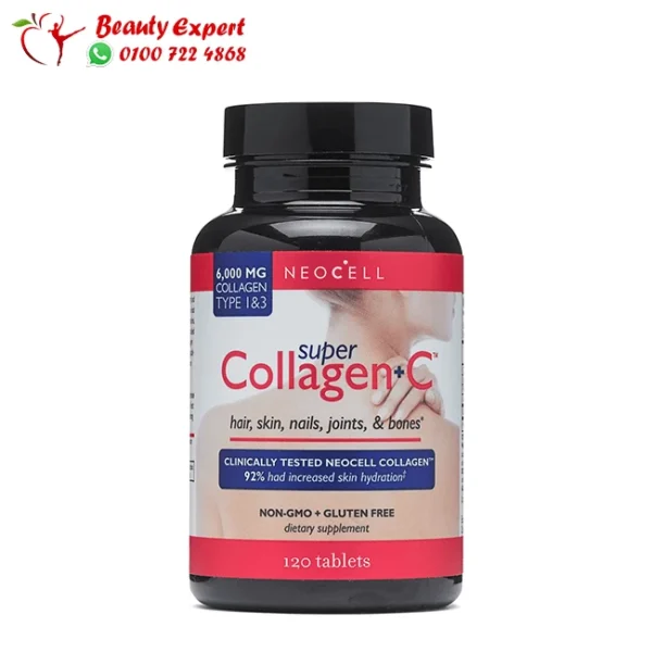 كبسولات سوبر كولاجين وفيتامين C عدد 120 كبسولة – Neocell Super Collagen+C