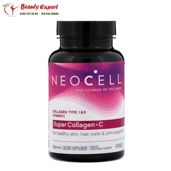 كبسولات كولاجين وفيتامين سي نيوسيل الاماراتي 120 كبسولة – Neocell Super Collagen+C