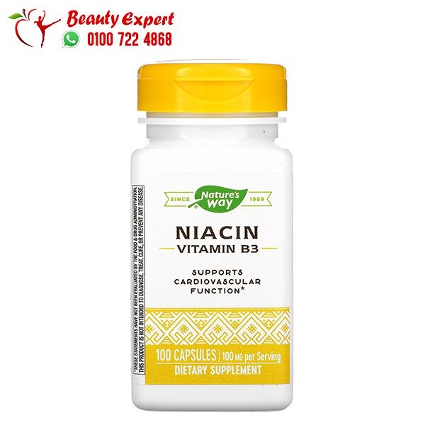مكمل نياسين لعلاج نقص فيتامين ب3 niacin Nature's Way 100ملجم 100 كبسولة