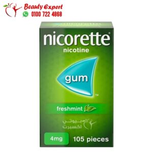 علكة النيكوتين نيكوريت Nicorette تركيز 4 مجم عدد 105 قطعة فريش مينت nicorette gum