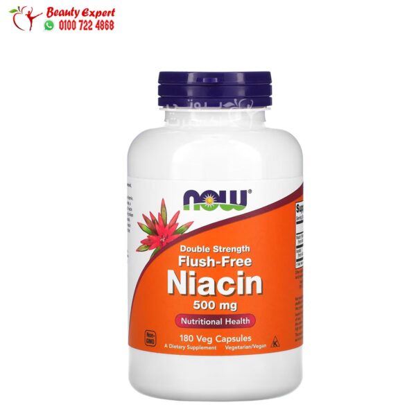 حبوب نياسين فلاش 500 لتحسين الصحة العامة Now Foods Niacin 500 mg free flush