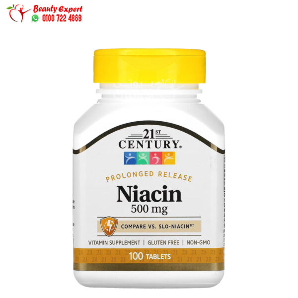 كبسولات نياسين 500 لزيادة طاقة الجسم 21st century niacin prolonged release capsules عدد 100 كبسولة بتركيز 500 ملجم