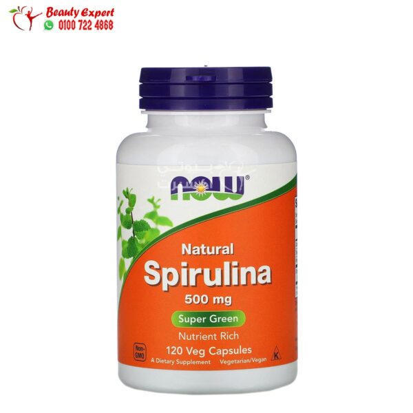 حبوب السيبرولينا لزيادة البروتين بالجسم Natural Spirulina 500 ملجم NOW Foods