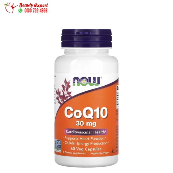 دواء كو انزيم كيو 10 لتحسين صحة القلب 30 ملجم NOW Foods CoQ10 60 كبسولة